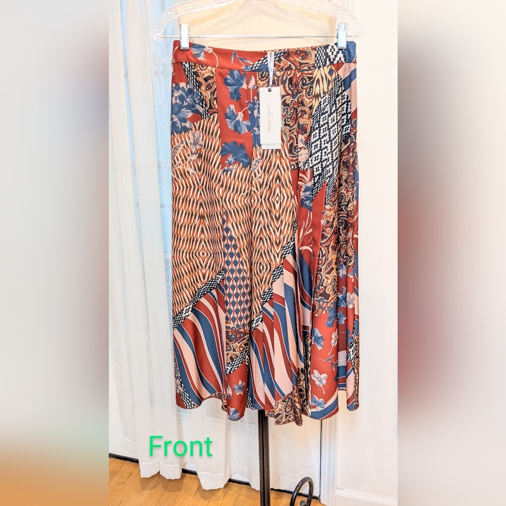 Rina Scimento Skirt M gorgeous NWT midi geometric print Italy quality designer